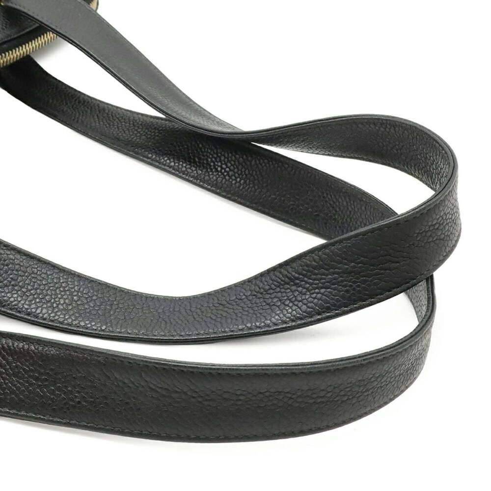 CHANEL Black Caviar Leather Logo Shoulder Bag - Picture 5 of 10